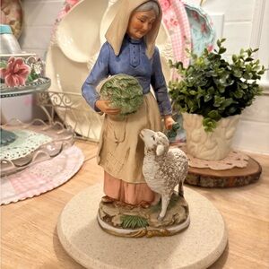 Homco Figurine with Blue and Pink Accents